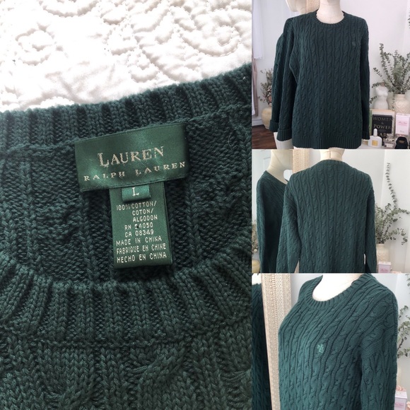 Ralph Lauren Sweaters - Lauren Ralph Lauren Cable Knit Forest Green Sweater